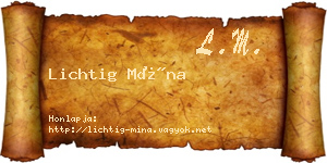 Lichtig Mína névjegykártya